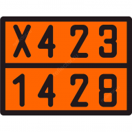 Табличка по ДОПОГ с Вашими номерами - Табличка по ДОПОГ с Вашими номерами, номер опасности из символа X и 3 цифр