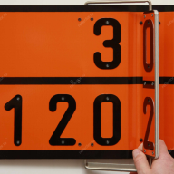 Табличка оранжевого цвета , переключаемая, коды 2 в 1, дизельное топливо/бензин - Табличка оранжевого цвета , переключаемая, коды 2 в 1, дизельное топливо/бензин