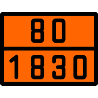 Табличка по ДОПОГ 80/1830 (кислота серная, содержащая более 51% кислоты)